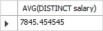 SQL AVG DISTINCT example