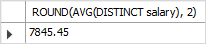 SQL AVG with ROUND function example