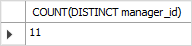 SQL COUNT DISTINCT manager example