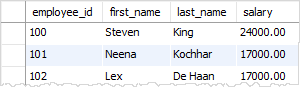 SQL WHERE numeric example