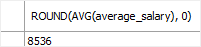 SQL Subquery - average of average salary by department