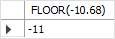 SQL FLOOR Function example with a negative number